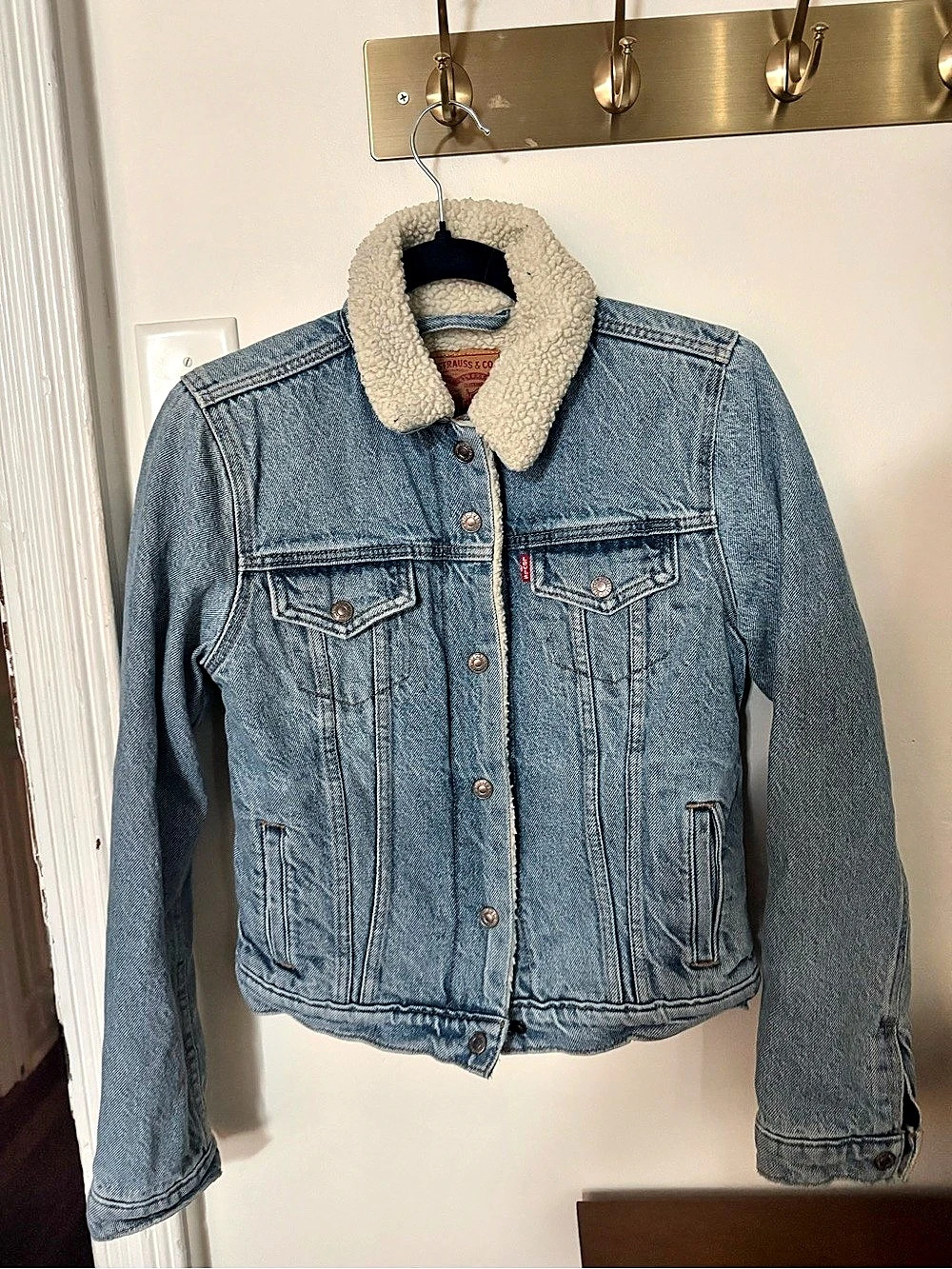 Levi's Sherpa Trucker Jacket Sherpa Denim Jacket Size XS
